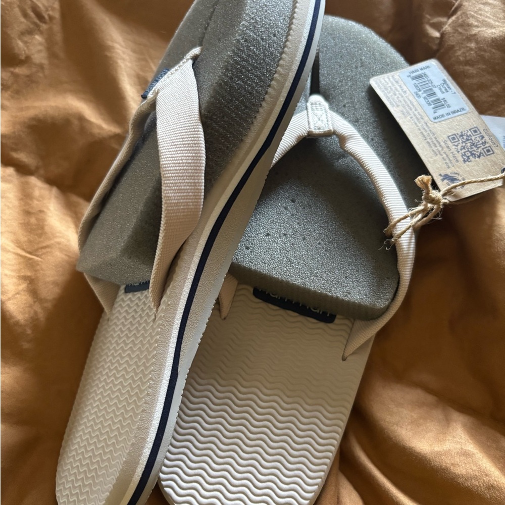 Gray and Cream Flip Flops